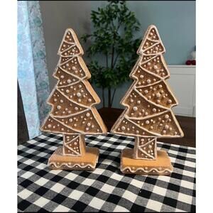 Large Gingerbread cookie tree neutral pastel set of two